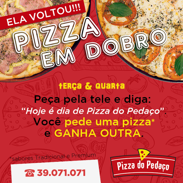 Pizzaria Pedaço da Pizza sempre levando qualidade e sabor até você - O  Popular do Paraná